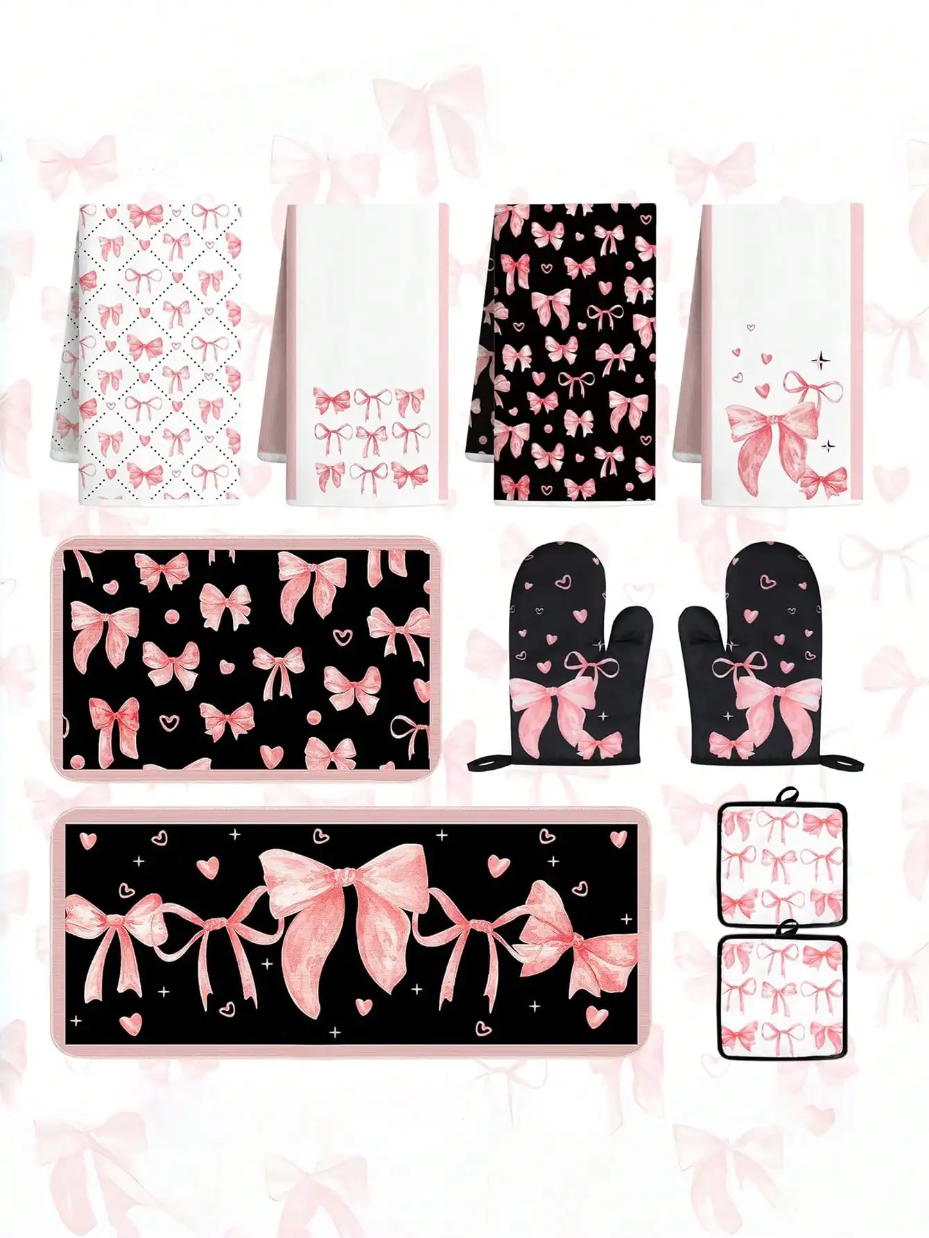 10PCS Pink Bow Kitchen Accesso - đánh giá và giá Baking Kitchen Set