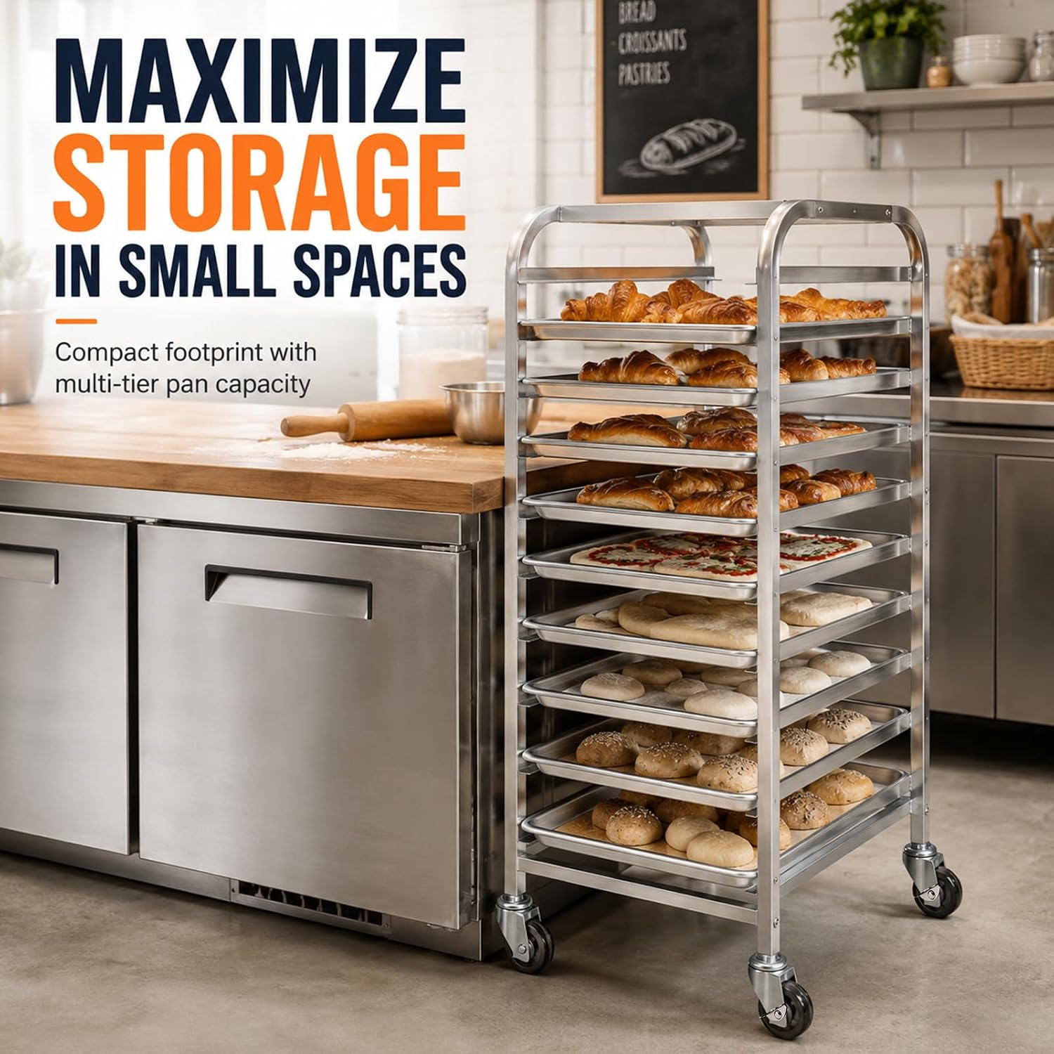 10 Tier Stainless Steel Sheet  - đánh giá và giá Kitchen Baking Cart